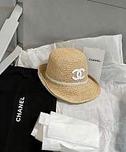 Chanel Beige Straw Bucket Hat - 3