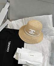 Chanel Beige Straw Bucket Hat - 2