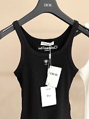 Dior Tank Top Black Ribbed Cotton Jersey  - 3