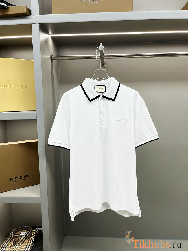 Gucci Short Sleeved Pique Collar Polo Shirt. - 1