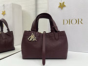 Dior Toujours Vertical Tote Bag Burgundy Macrocannage Calfskin 23x15.5x12 cm - 4