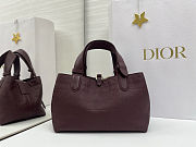 Dior Toujours Vertical Tote Bag Burgundy Macrocannage Calfskin 23x15.5x12 cm - 5