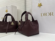 Dior Toujours Vertical Tote Bag Burgundy Macrocannage Calfskin 23x15.5x12 cm - 3