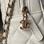 Chanel Caviar Quilted Small CC Day Backpack White 18×13×9cm - 5