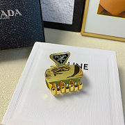 Prada Triangle Logo Hair Clip Gold - 4