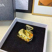 Prada Triangle Logo Hair Clip Gold - 2