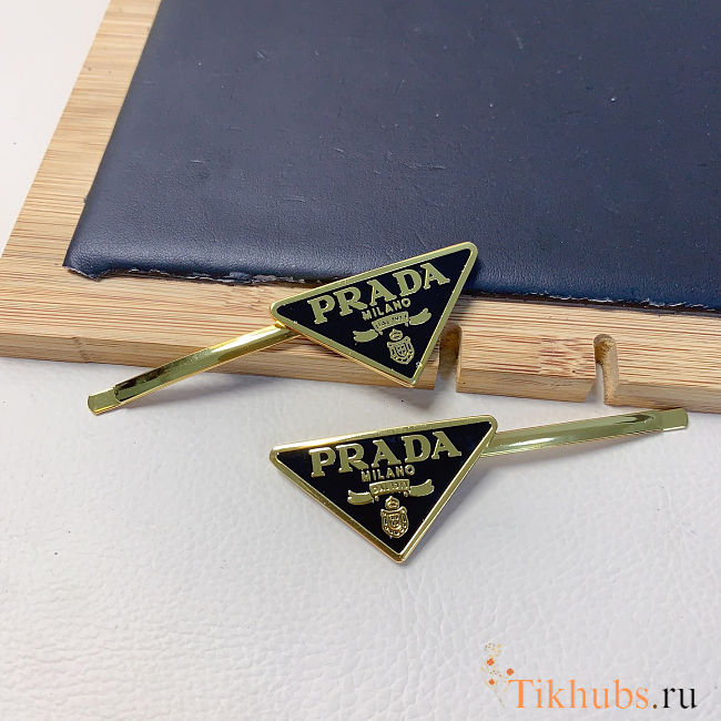 Prada metal hair clips gold - 1