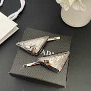 Prada Triangle Logo Metal Hair Clips - 6