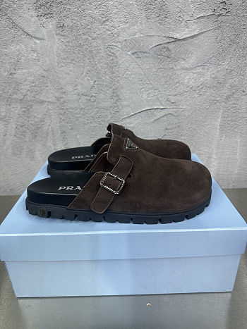 Prada Brown Suede Mules