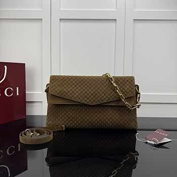 Gucci Large Suede Shoulder Brown Bag 36x19.5x9.5