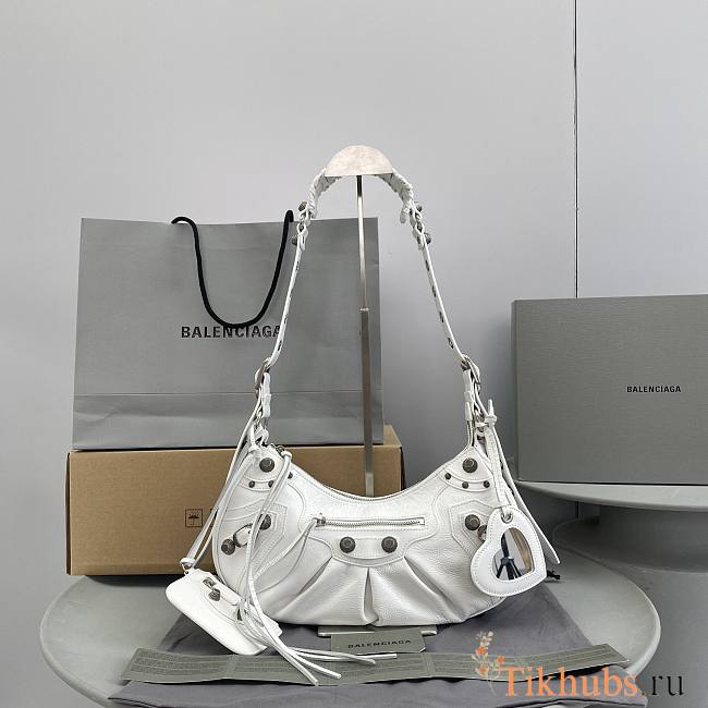 Balenciaga Le Cagole shoulder bag in white leather 33x16x8.4CM - 1