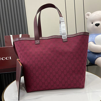 Gucci Totissima Medium Tote Rosso Ancora Red Bag 30x28x26 cm