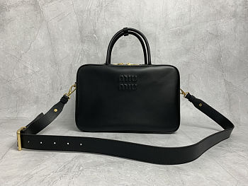 Miu Miu Black Beau Leather Top-handle Bag 34.5x12cmx23cm
