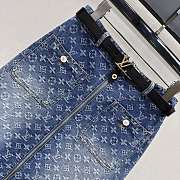 Louis Vuitton Monogram Denim A-Line Skirt - 3