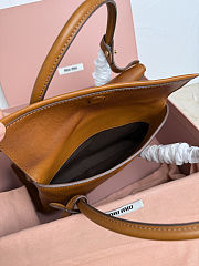 Miu Miu Solitaire Leather Tote Bag in Brown 23cm - 5