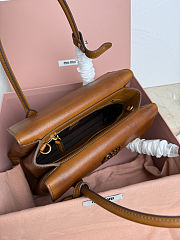 Miu Miu Solitaire Leather Tote Bag in Brown 23cm - 4