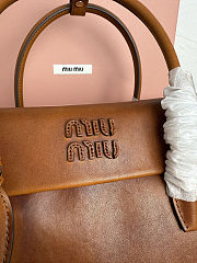 Miu Miu Solitaire Leather Tote Bag in Brown 23cm - 2
