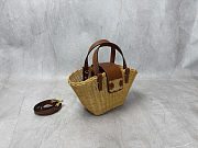 CELINE Teen Couffin in Wicker and Natural Calfskin 32x14x7cm - 3