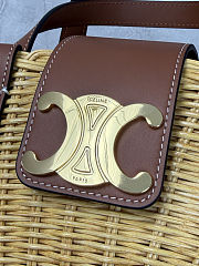 CELINE Teen Couffin in Wicker and Natural Calfskin 32x14x7cm - 2