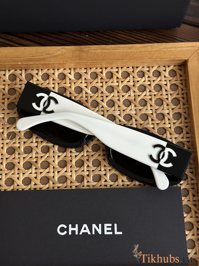 Chanel CH5525 1656T8 Black White Sunglasses - 1