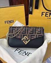 FENDI FF Diamonds Wallet OnChain Brown 22x12x3cm - 2