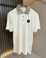 Burberry Check Collar Cotton Polo Shirt - 1
