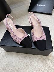 Chanel Slingbacks Pink Black Heels - 5