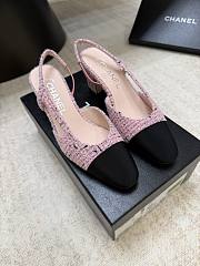 Chanel Slingbacks Pink Black Heels - 3