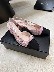 Chanel Slingbacks Pink Black Heels - 2