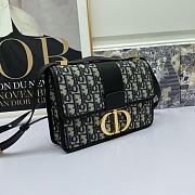 Dior Small 30 Montaigne Bag Blue Oblique Jacquard 24x16x6cm - 6