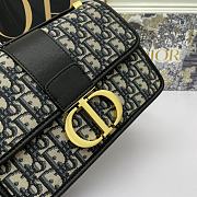 Dior Small 30 Montaigne Bag Blue Oblique Jacquard 24x16x6cm - 5