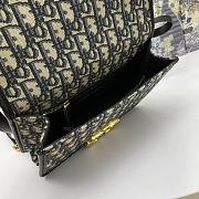 Dior Small 30 Montaigne Bag Blue Oblique Jacquard 24x16x6cm - 2