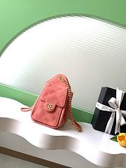 Chanel 25 Mini Pink Handbag Calfskin with grain effect & Gold metallic Pink 20x22x12.5cm - 3