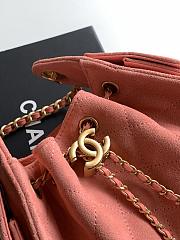 Chanel 25 Mini Pink Handbag Calfskin with grain effect & Gold metallic Pink 20x22x12.5cm - 4