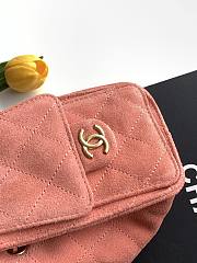 Chanel 25 Mini Pink Handbag Calfskin with grain effect & Gold metallic Pink 20x22x12.5cm - 5