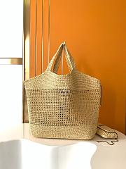 Saint Laurent Women's Natural Icare Maxi Raffia Tote Bag 37-55x43x5cm - 3