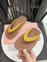Miu Miu Yellow Thong Sandals - 6