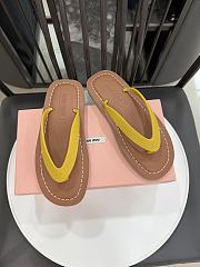 Miu Miu Yellow Thong Sandals - 4