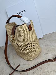 Celine Medium Louise Rafia Bucket Bag 28x24x16 - 5
