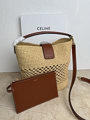 Celine Medium Louise Rafia Bucket Bag 28x24x16 - 4