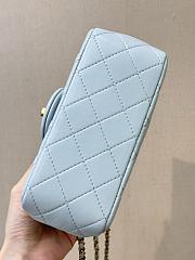 Chanel Mini Flap Bag with Pearl Crush Light Blue Bag - 6