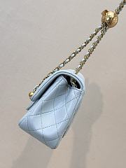 Chanel Mini Flap Bag with Pearl Crush Light Blue Bag - 5