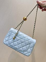 Chanel Mini Flap Bag with Pearl Crush Light Blue Bag - 4