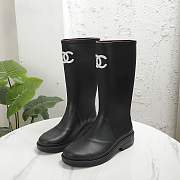 Chanel High Rubber Rain Black Boots - 1
