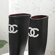 Chanel High Rubber Rain Black Boots - 6