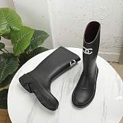Chanel High Rubber Rain Black Boots - 4