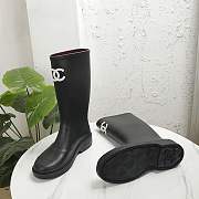 Chanel High Rubber Rain Black Boots - 3