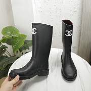 Chanel High Rubber Rain Black Boots - 2