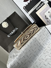 Chanel Chevron Clutch Metallic Gold 10x26x5cm - 6