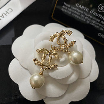 Chanel CC Drop Gold Earrings